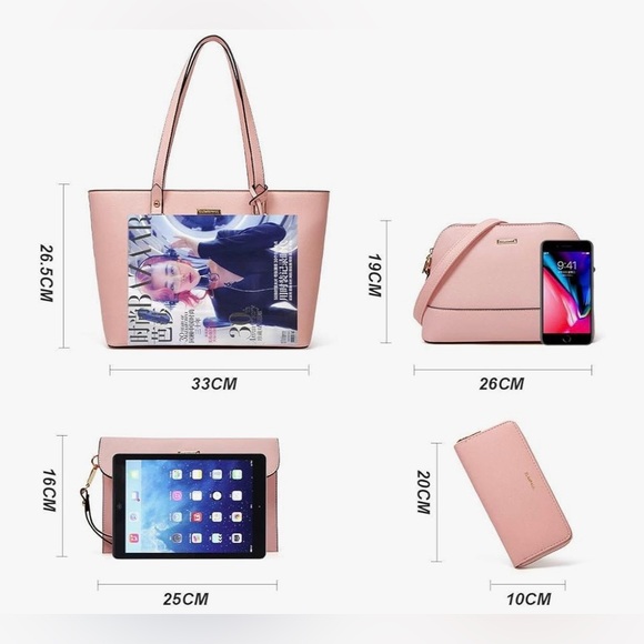 Elegant Pink Women's Bag Set - Picture 2 of 6